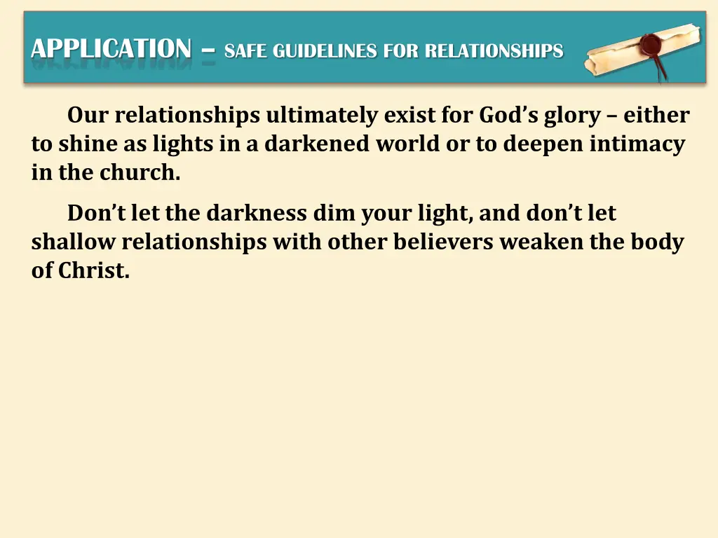 application safe guidelines for relationships 5