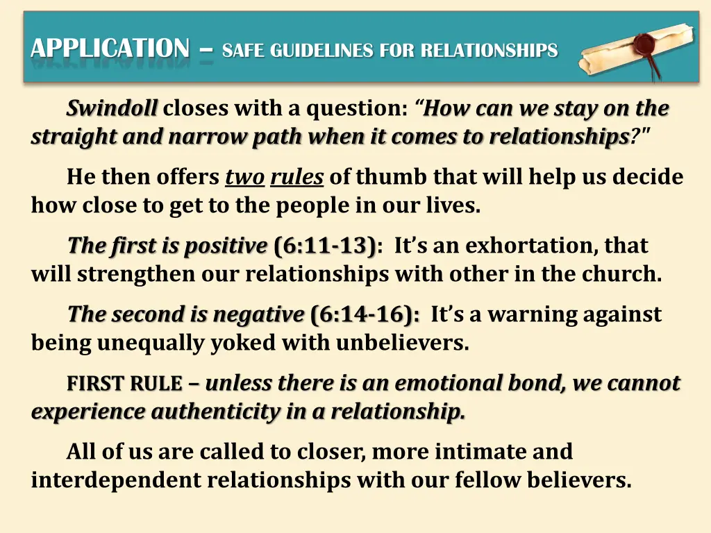 application safe guidelines for relationships