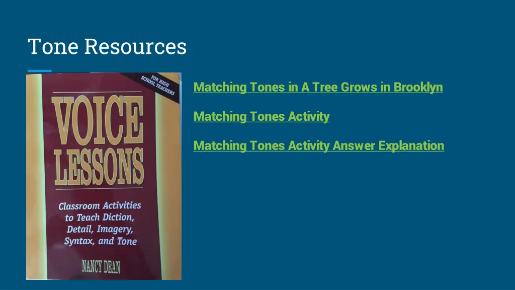 tone resources