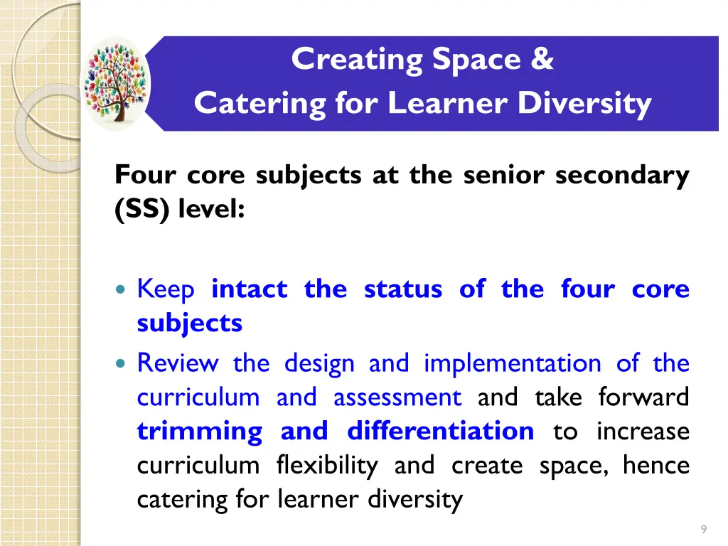 creating space catering for learner diversity