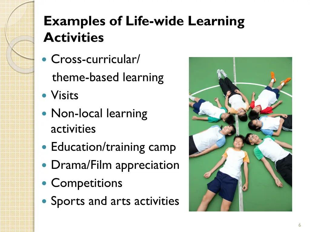 examples of life wide learning activities