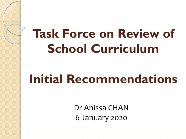 task force on review of school curriculum