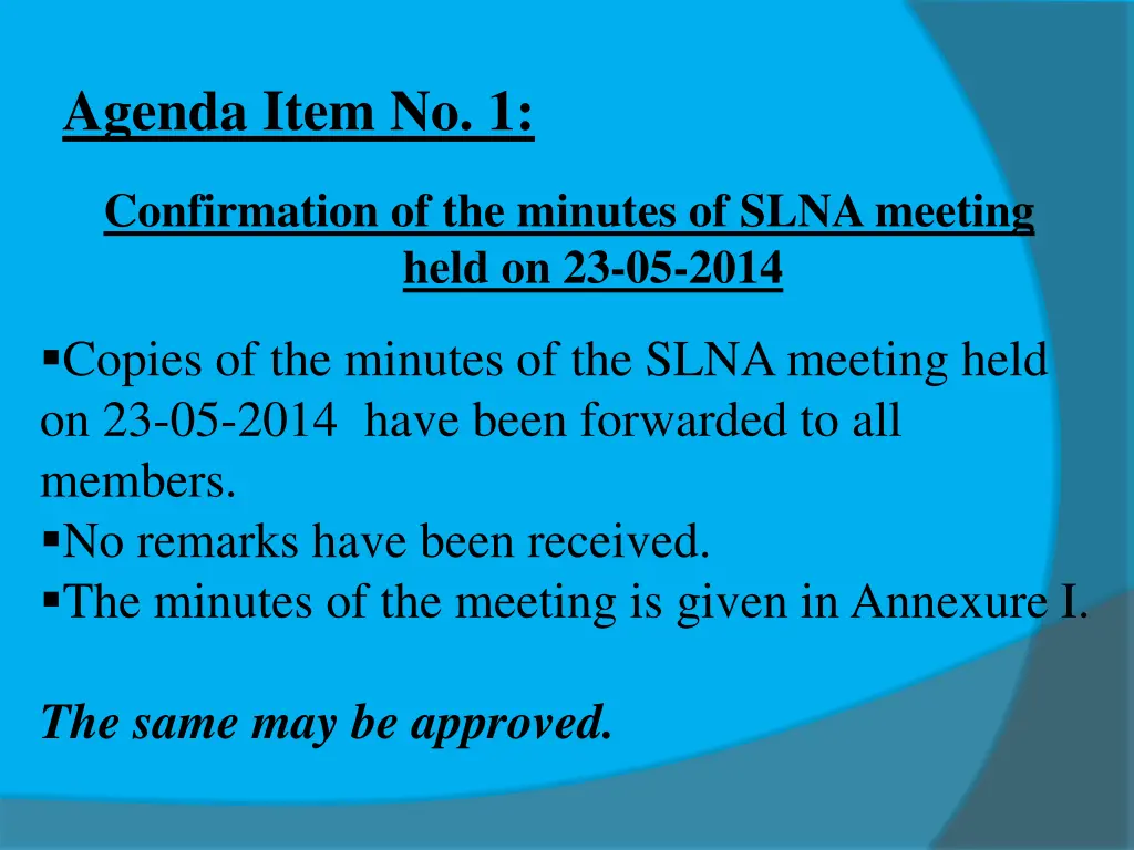 agenda item no 1