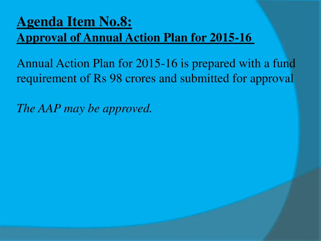 agenda item no 8 approval of annual action plan