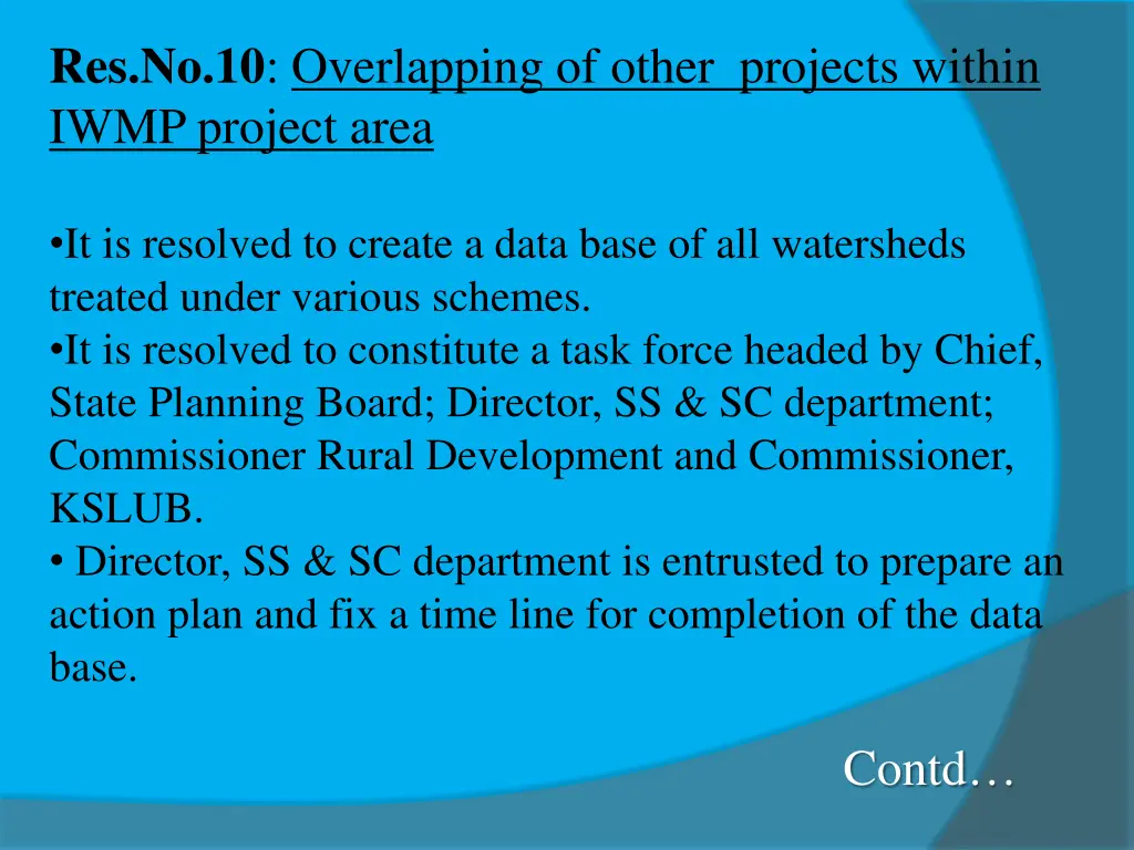 res no 10 overlapping of other projects within