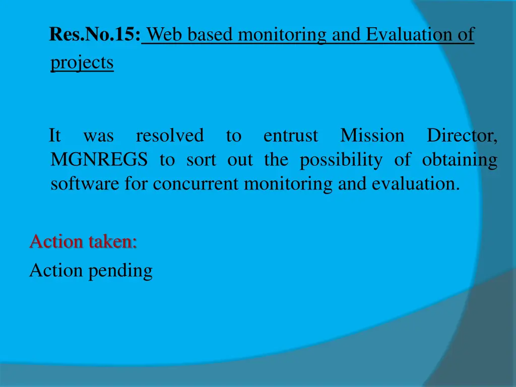 res no 15 web based monitoring and evaluation