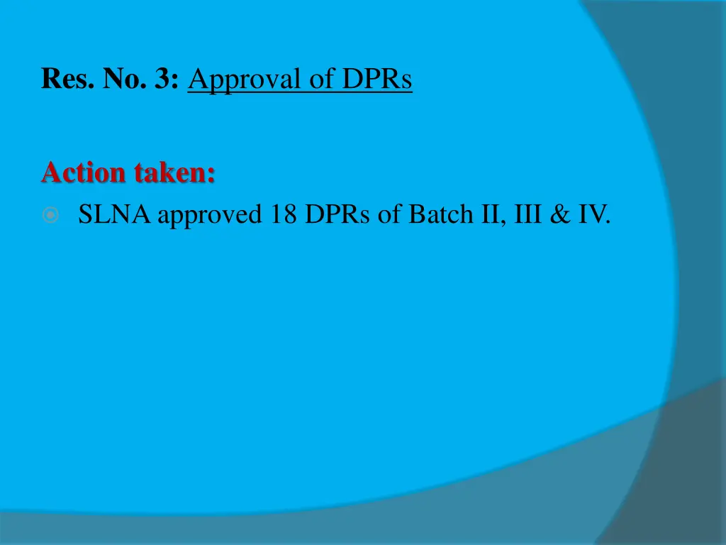 res no 3 approval of dprs