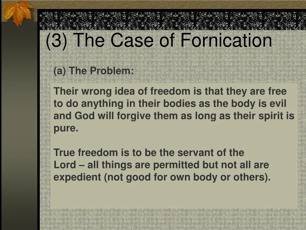 3 the case of fornication