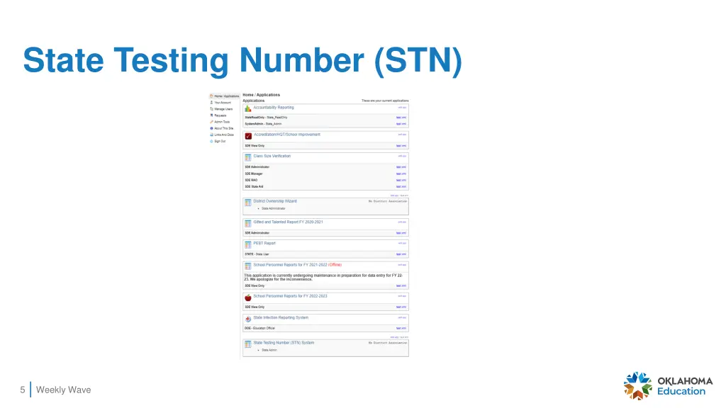 state testing number stn 1