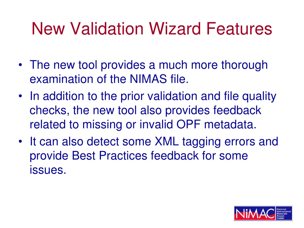 new validation wizard features