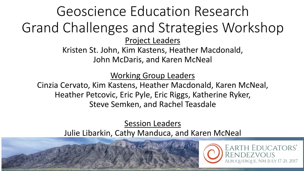 geoscience education research grand challenges 1