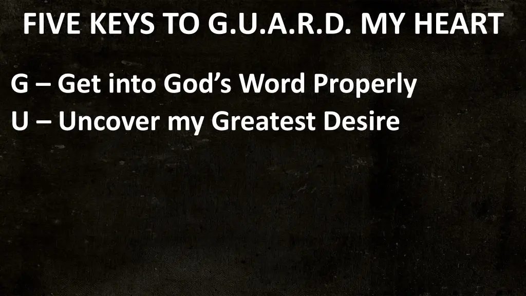 five keys to g u a r d my heart 1