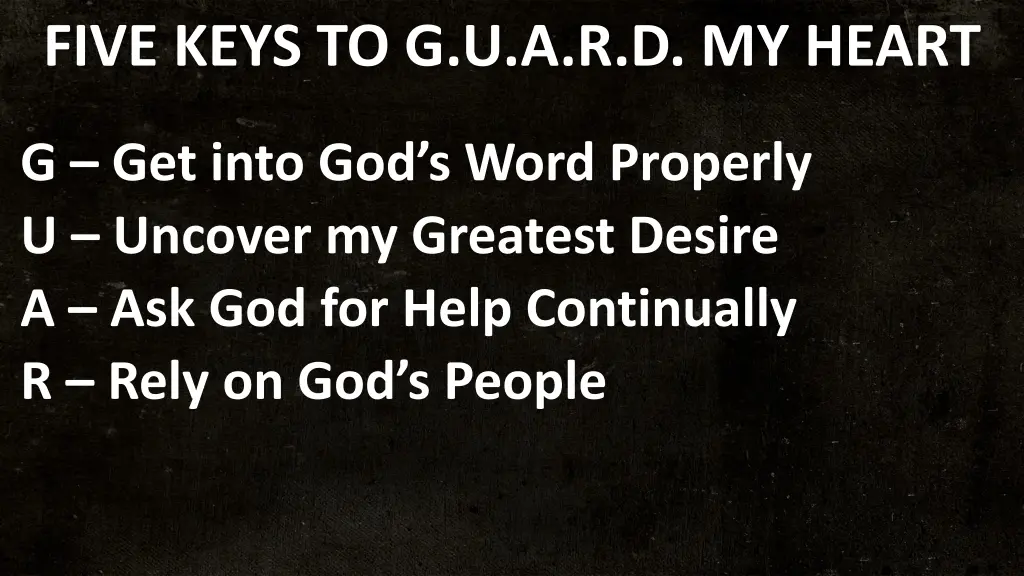 five keys to g u a r d my heart 3