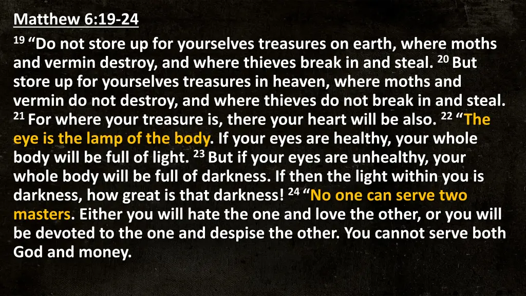 matthew 6 19 24