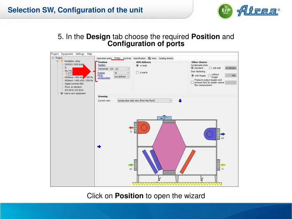 selection sw configuration of the unit