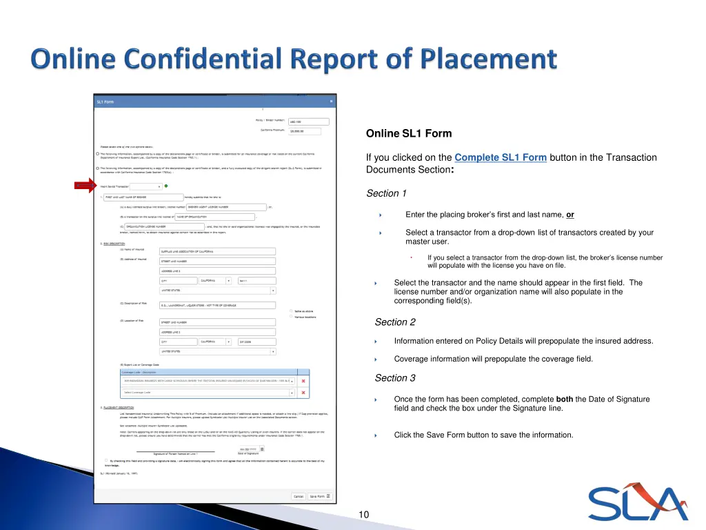 online sl1 form