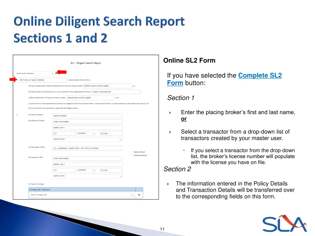 online sl2 form