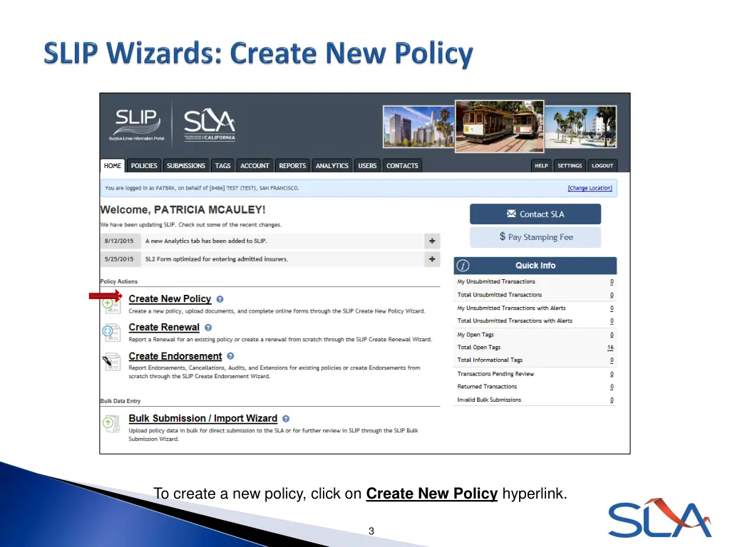 to create a new policy click on create new policy