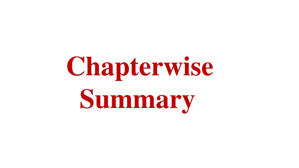 chapterwise summary