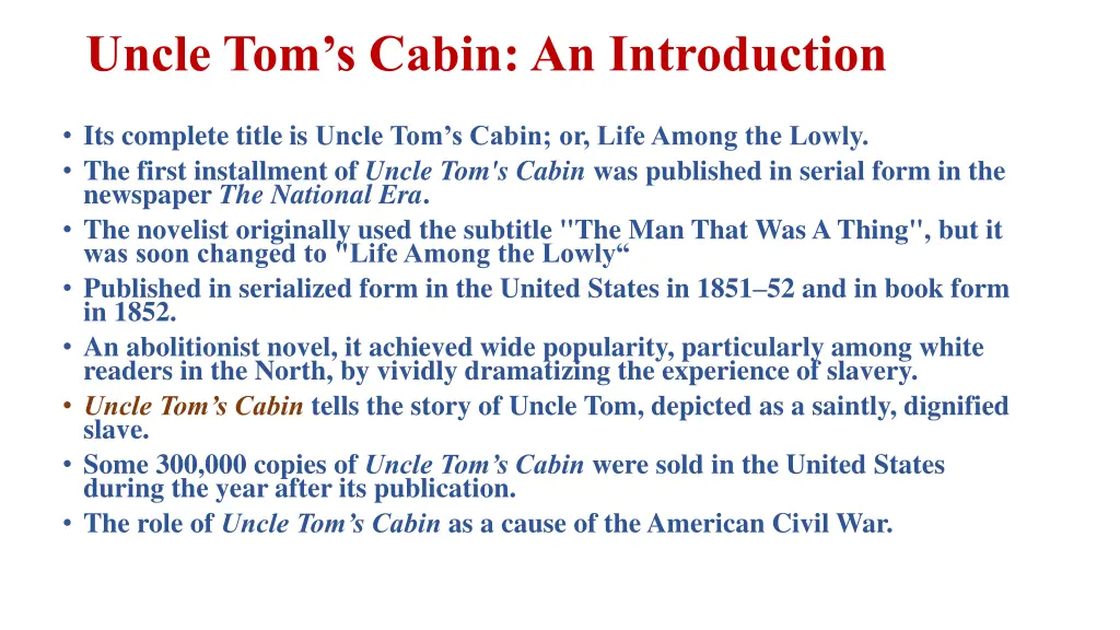 uncle tom s cabin an introduction