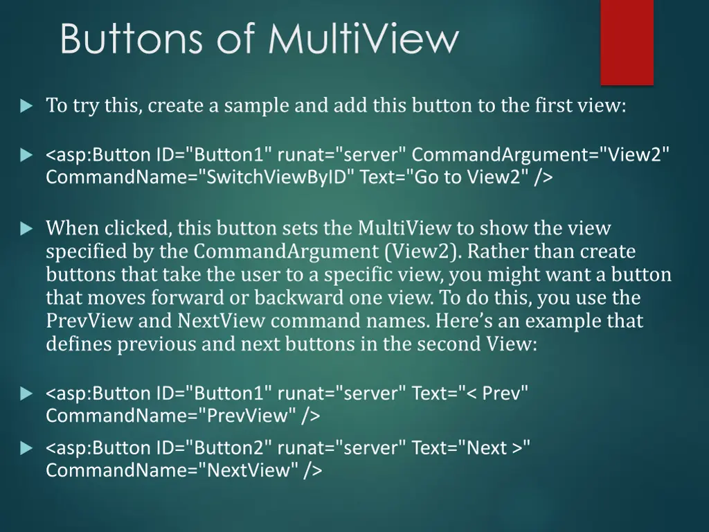 buttons of multiview