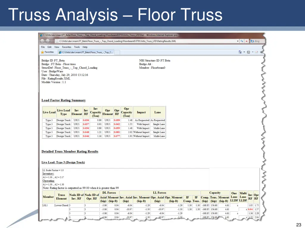 truss analysis floor truss 2