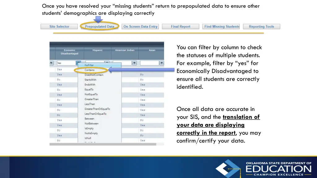 once you have resolved your missing students