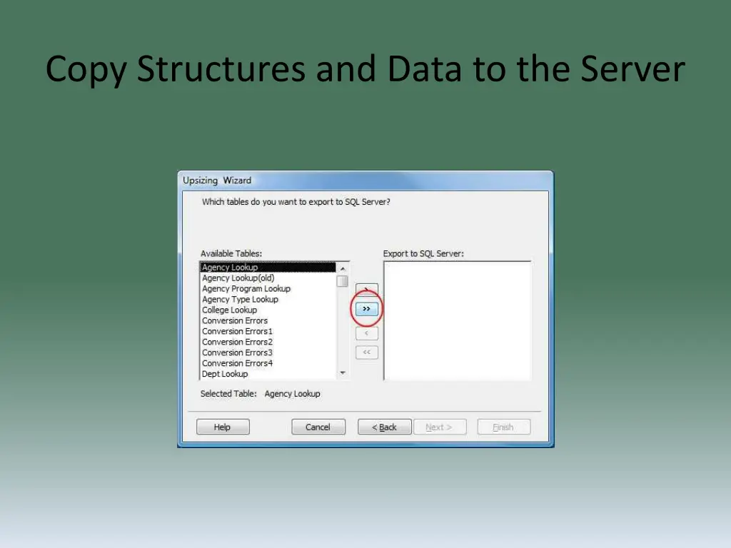 copy structures and data to the server 3