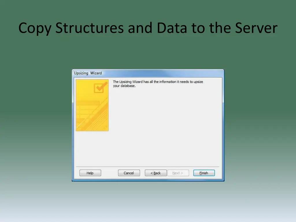 copy structures and data to the server 6