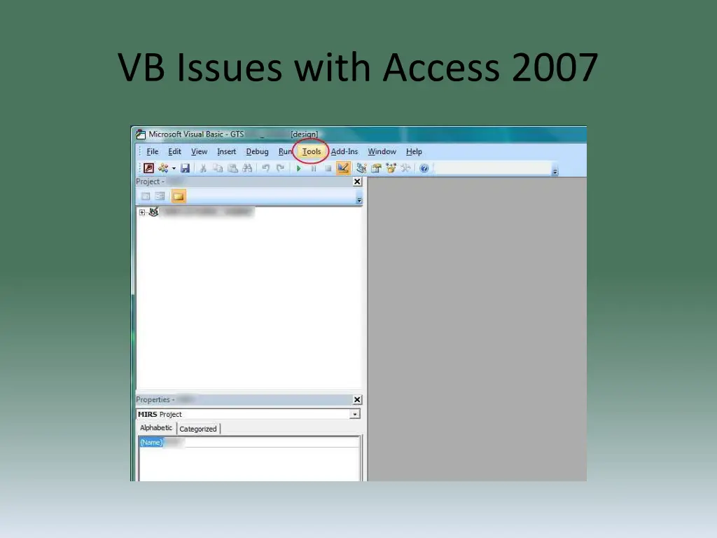 vb issues with access 2007 2