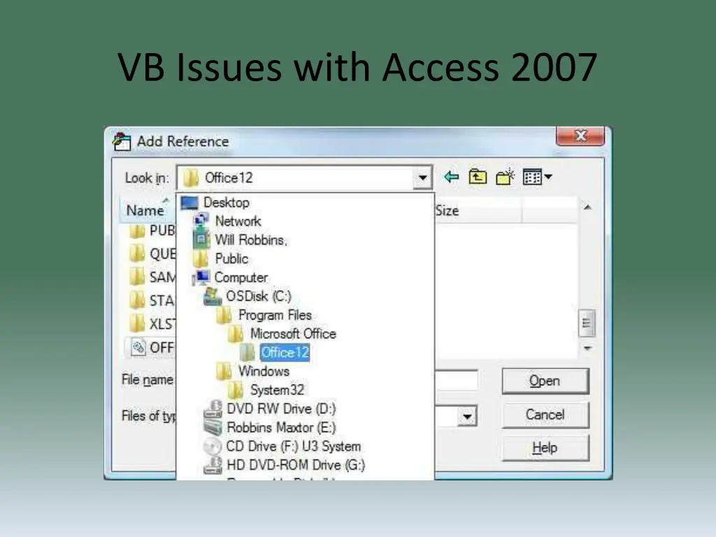 vb issues with access 2007 4