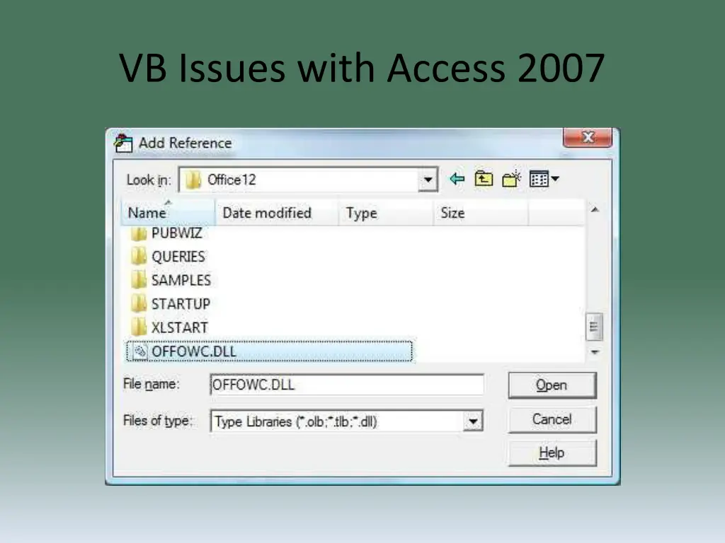 vb issues with access 2007 5