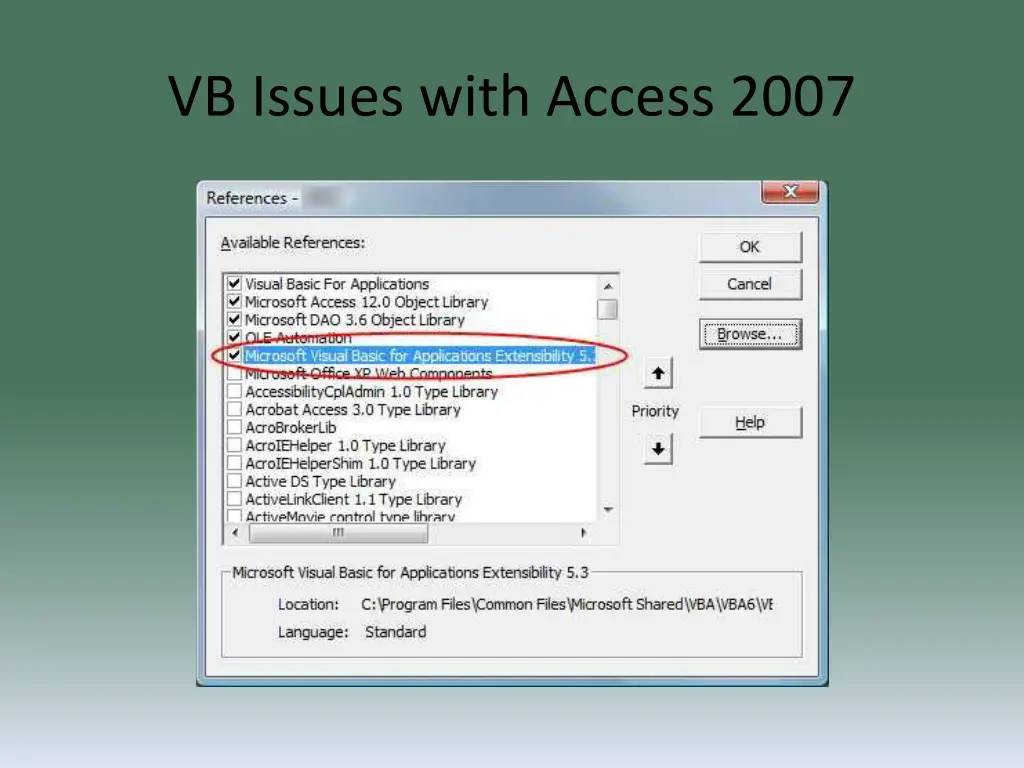 vb issues with access 2007 6