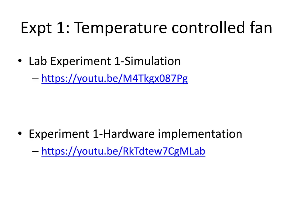 expt 1 temperature controlled fan