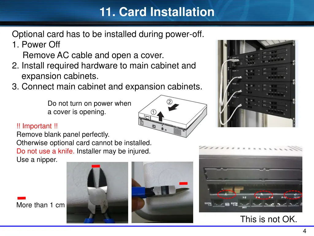 11 card installation