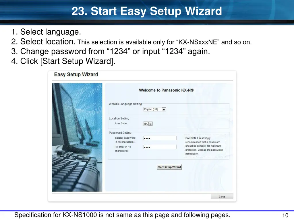 23 start easy setup wizard