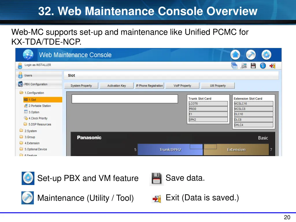 32 web maintenance console overview