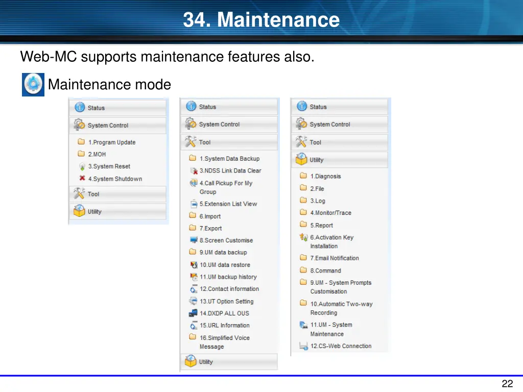 34 maintenance