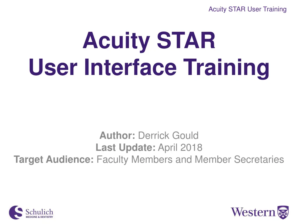 acuity star user training acuity star user