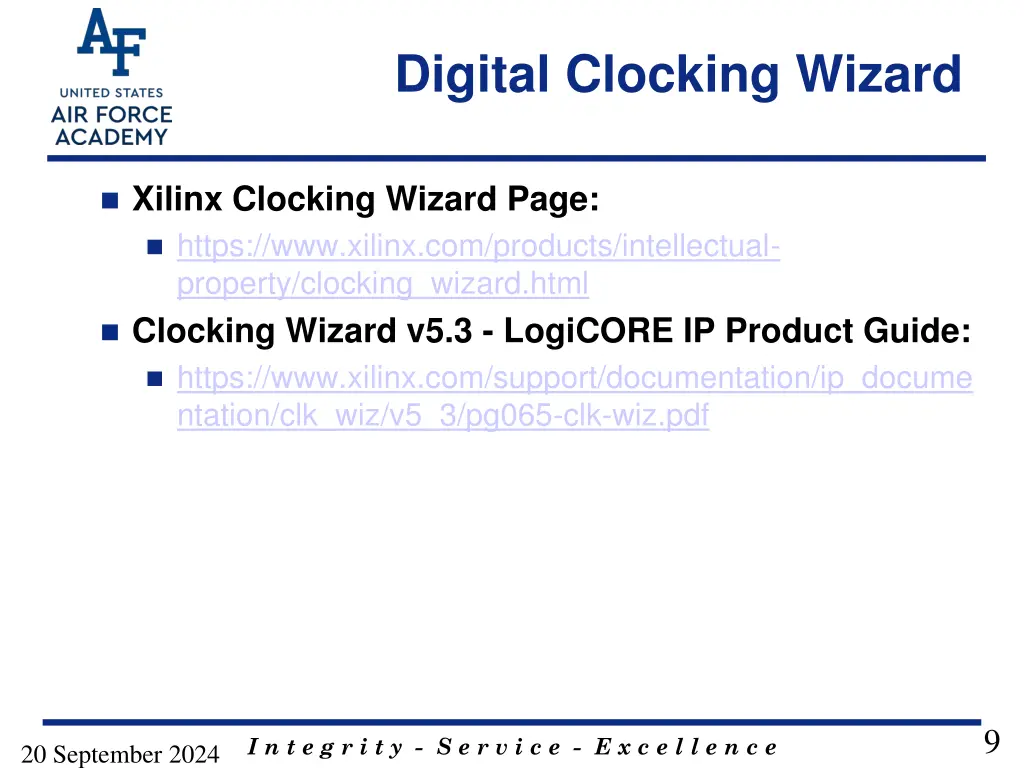 digital clocking wizard