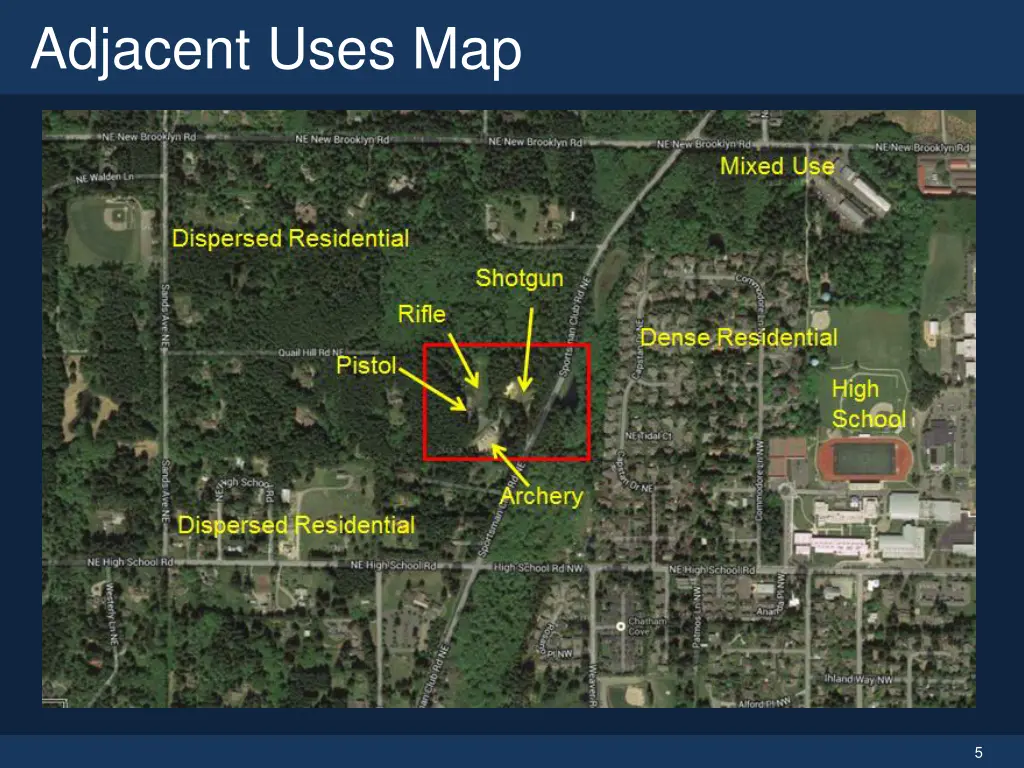 adjacent uses map