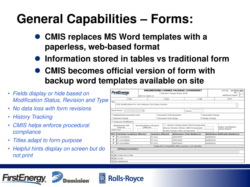 general capabilities forms