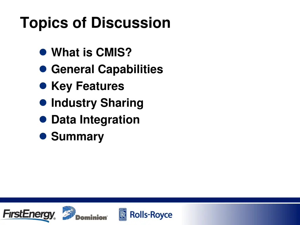 topics of discussion