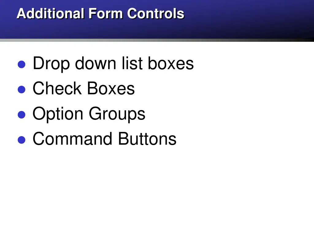 additional form controls