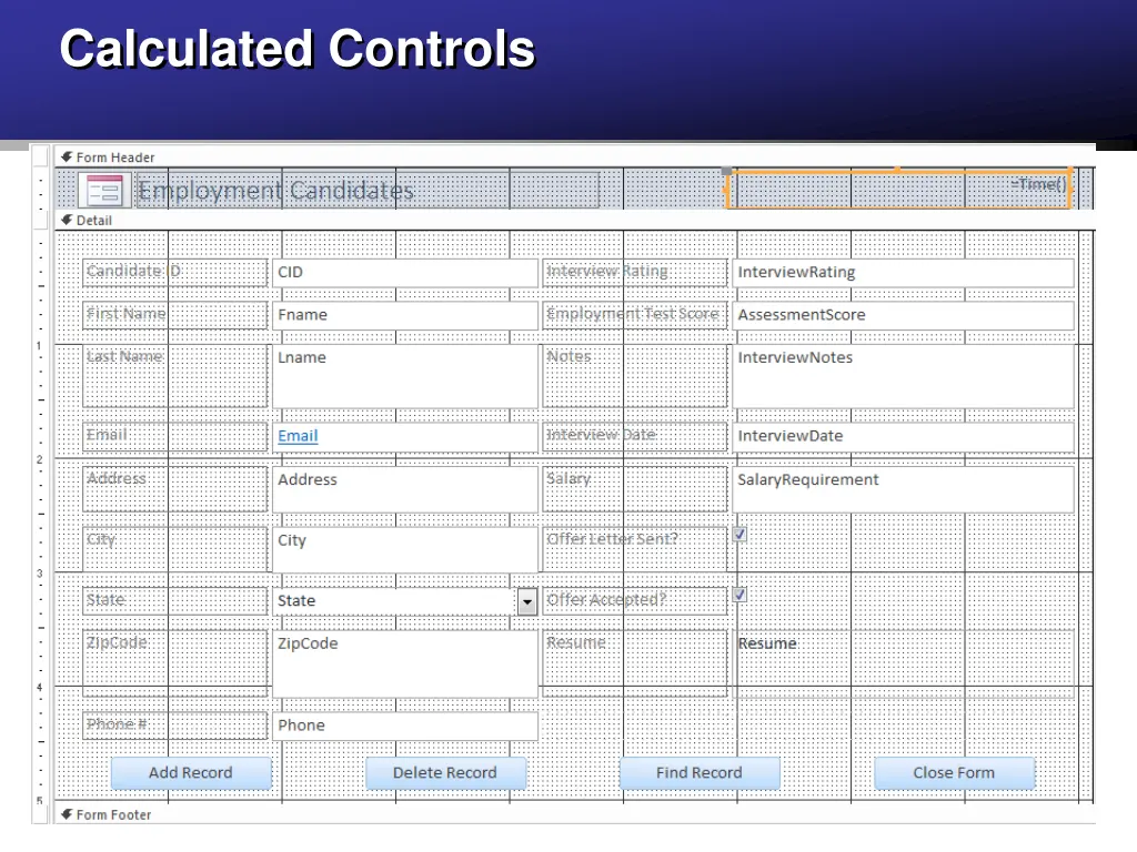 calculated controls