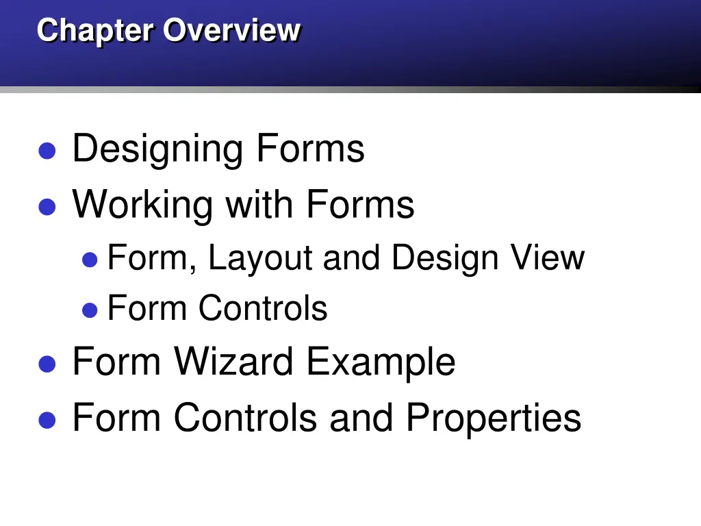 chapter overview