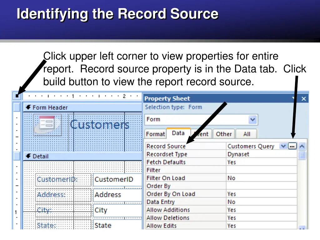 identifying the record source