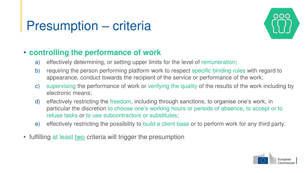 presumption criteria