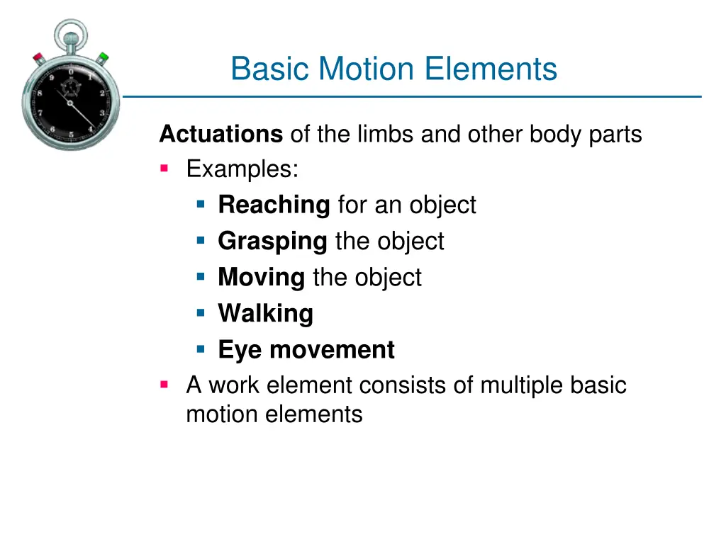 basic motion elements