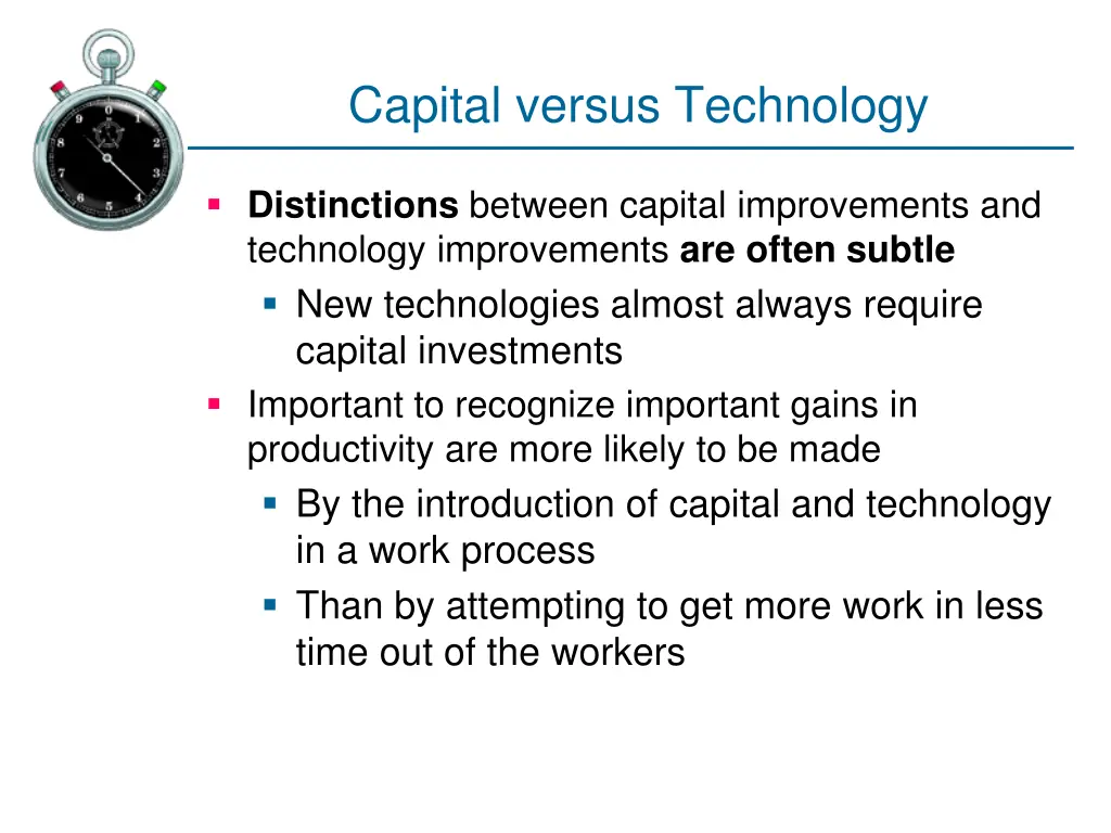 capital versus technology